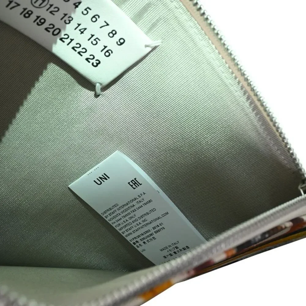 Maison Margiela Graffiti Zipped Pouch Bag in Multicolor Leather